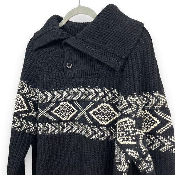Banana Republic Sweater Mens Medium Italian Merino Blend Arran Fair Isle NWT - Picture 9 of 15